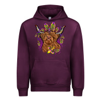 Mauve Wine mardi gras cow Urban Hoodie - OliviaCreatesArt