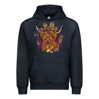 Navy mardi gras cow Urban Hoodie - OliviaCreatesArt