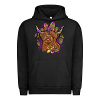 Pigment Black mardi gras cow Urban Hoodie - OliviaCreatesArt