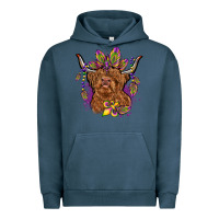 Pigment Midnight Navy mardi gras cow Urban Hoodie - OliviaCreatesArt