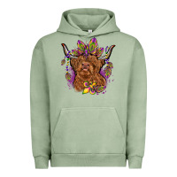 Pigment Oil Green mardi gras cow Urban Hoodie - OliviaCreatesArt