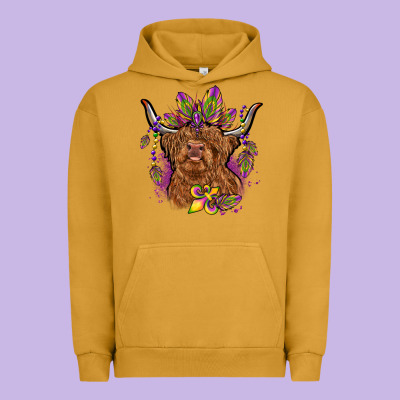Mardi Gras Cow Urban Hoodie Designed By Oliviacreatesart
