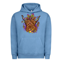 Pigment Pebble Blue mardi gras cow Urban Hoodie - OliviaCreatesArt