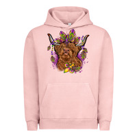 Pigment Salmon mardi gras cow Urban Hoodie - OliviaCreatesArt