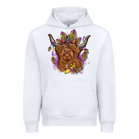White mardi gras cow Urban Hoodie - OliviaCreatesArt