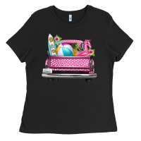 Black summer pink truck beach Ladies Tee - texasbilliewilder
