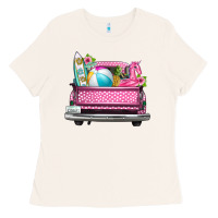 Bone summer pink truck beach Ladies Tee - texasbilliewilder