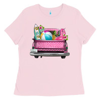 Bubblegum Pink summer pink truck beach Ladies Tee - texasbilliewilder