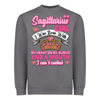 Storm As A Sagittarius Girl I Was Born With My Heart On My Sleeve And  Mouth Heavyweight Sweatshirt - Jasminsmagicworld