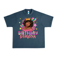 Midnight Navy birthday princess with afro girl Urban Heavy Tee - NancyCooperArtShop