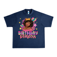 Navy birthday princess with afro girl Urban Heavy Tee - NancyCooperArtShop