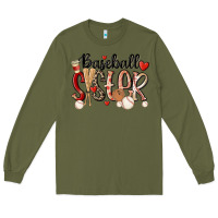 Army Green baseball sister Long Sleeve Tee - MaliasSmallBusiness