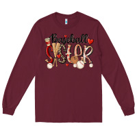 Burgundy baseball sister Long Sleeve Tee - MaliasSmallBusiness