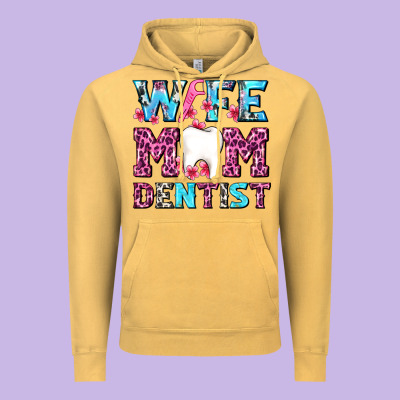 Wife Mom Dentist With Tooth And Floss Vintage Hoodie Designed By Adodesignshop