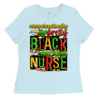 Baby Blue unapologetically pretty black and educated nurse Ladies Tee - Zillion Design Studio