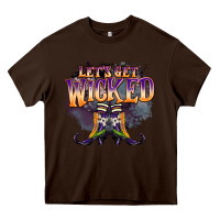 Chocolate Brown lets get wıcked Heavy Core Tee - BarkalooDesign