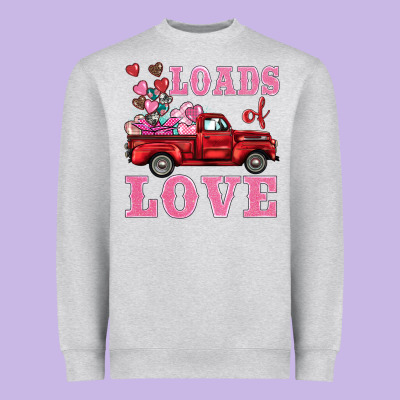 Loads Of Love Truck Heavyweight Sweatshirt Designed By Barkaloodesign