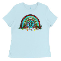 Baby Blue gemstone christmas rainbow Ladies Tee - RanaPortraitStore