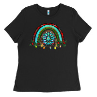 Black gemstone christmas rainbow Ladies Tee - RanaPortraitStore