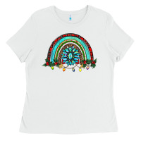 White gemstone christmas rainbow Ladies Tee - RanaPortraitStore