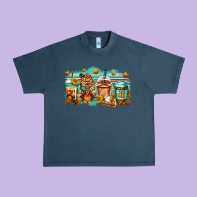 Thanksgiving Coffee Urban Heavy Tee Designed By Jasminsmagicworld