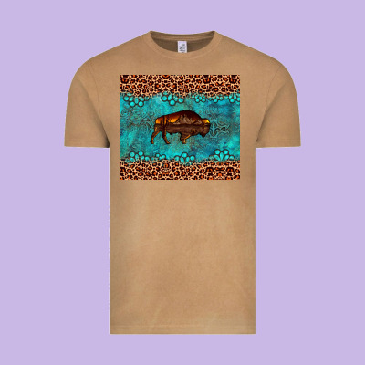 Bison Leopard Gemstone Vintage Tee Designed By Artiststas