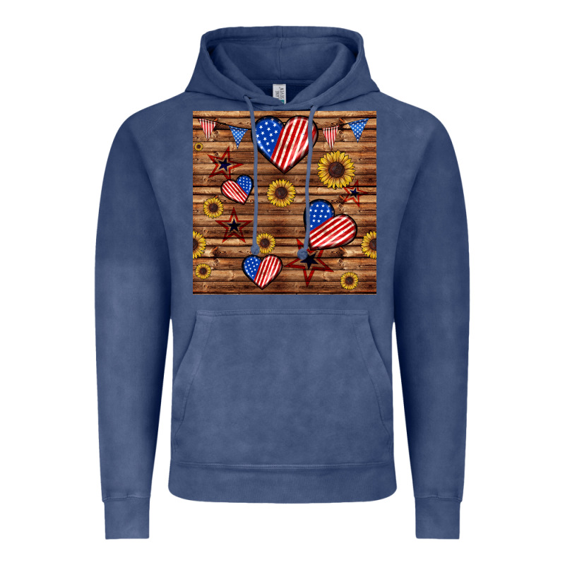 4th Of July Hearts Seamless Pattern Vintage Hoodie by BundleAndBundleShop | Teevron
