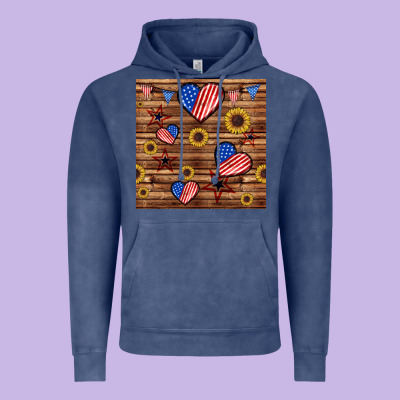 4th Of July Hearts Seamless Pattern Vintage Hoodie Designed By Bundleandbundleshop