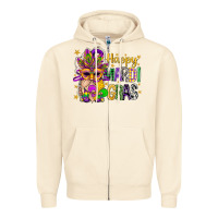 Sandshell Happy Mardi Gras With Gnome Zipper Hoodie - BundleAndBundleShop