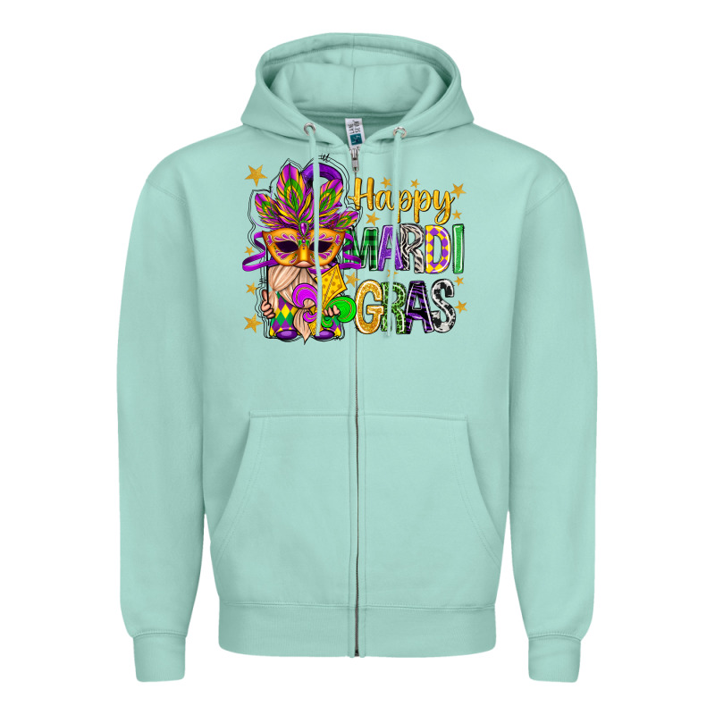 Happy Mardi Gras With Gnome Zipper Hoodie by BundleAndBundleShop | Teevron