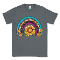 Charcoal Heather rainbow sunflower Classic Tee - AdoDesignShop