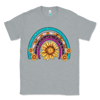 Heather Grey rainbow sunflower Classic Tee - AdoDesignShop
