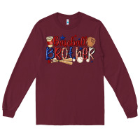 Burgundy baseball brother Long Sleeve Tee - MaliasSmallBusiness