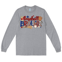 Heather Grey baseball brother Long Sleeve Tee - MaliasSmallBusiness