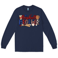 Navy baseball brother Long Sleeve Tee - MaliasSmallBusiness