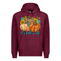 Burgundy It's Fall Y'all Premium Hoodie - texasbilliewilder