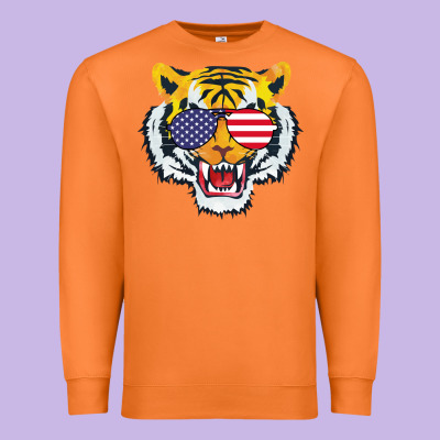 America Merica Tiger Premium Sweatshirt Designed By Bettercallsaul