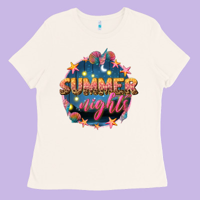 Summer Nights Ladies Tee Designed By Texasbilliewilder