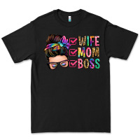 Black wife mom boss messy bun Premium Tee - Zillion Design Studio
