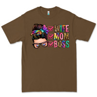 Cacao wife mom boss messy bun Premium Tee - Zillion Design Studio