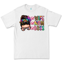 White wife mom boss messy bun Premium Tee - Zillion Design Studio