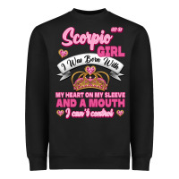 Black as a scorpio girl zodiac girls Heavyweight Sweatshirt - Jasminsmagicworld