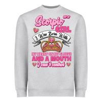 Heather Grey as a scorpio girl zodiac girls Heavyweight Sweatshirt - Jasminsmagicworld