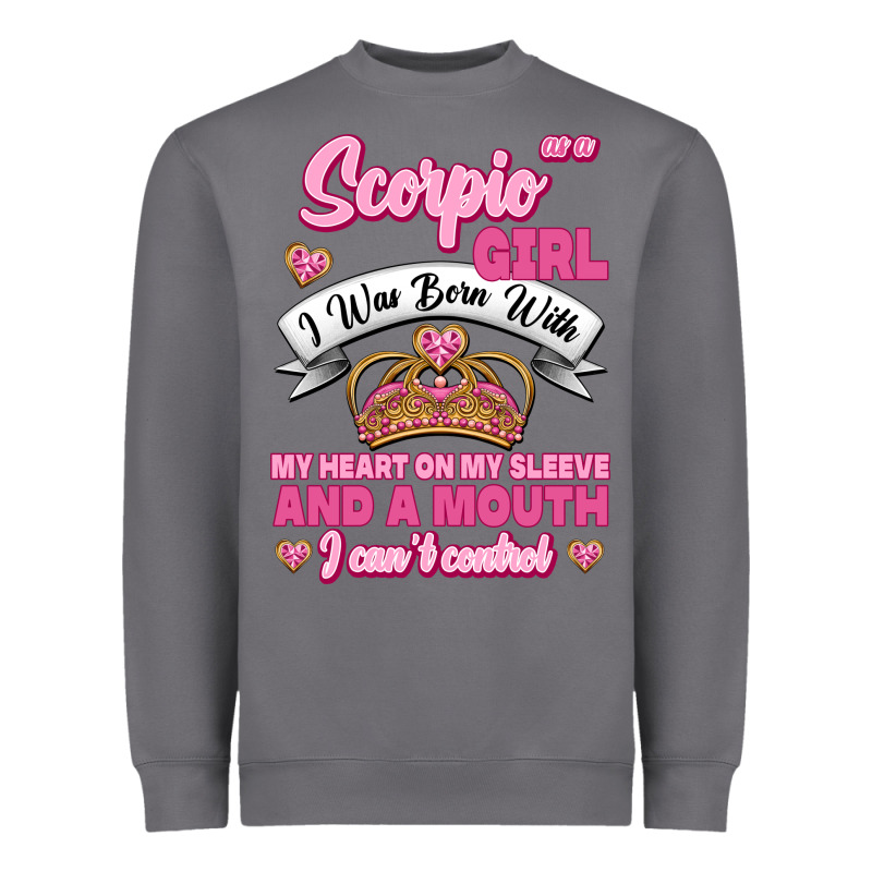 As A Scorpio Girl Zodiac Girls Heavyweight Sweatshirt by Jasminsmagicworld | Teevron