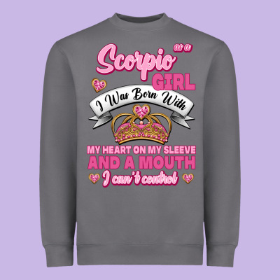 As A Scorpio Girl Zodiac Girls Heavyweight Sweatshirt Designed By Jasminsmagicworld