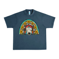Midnight Navy scottish white calf  rainbow Urban Heavy Tee - BarkalooDesign