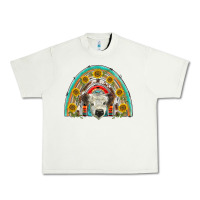 Pistachio scottish white calf  rainbow Urban Heavy Tee - BarkalooDesign