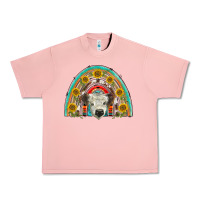 Salmon scottish white calf  rainbow Urban Heavy Tee - BarkalooDesign