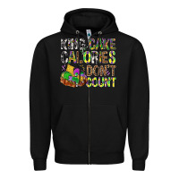 Black King Cake Calories Don't Count Mardi Gras Zipper Hoodie - BundleAndBundleShop