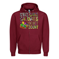 Burgundy King Cake Calories Don't Count Mardi Gras Zipper Hoodie - BundleAndBundleShop